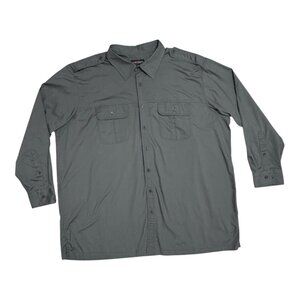 Canyon Ridge Gray Utility Shirt Men’s 3XL Long Sleeve Button Front Outdoor Work